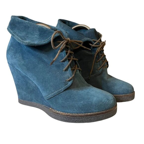 United Colors of Benetton Blue Suede Booties Size 8.5 US, 39 EU - Picture 1 of 4